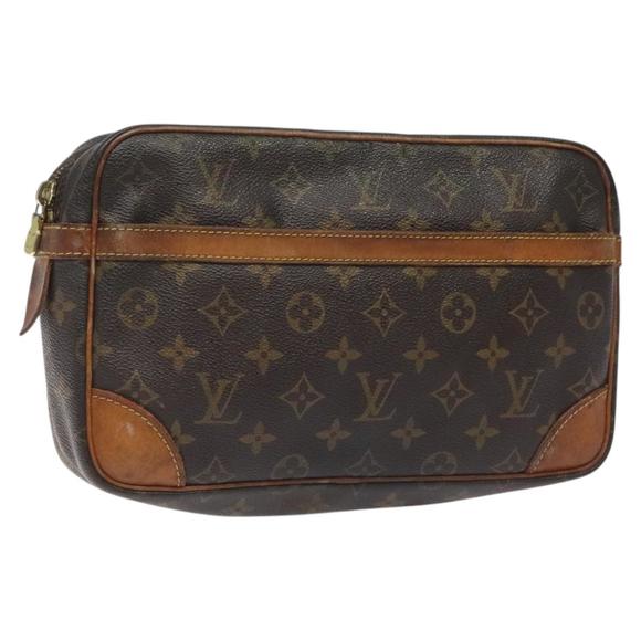 LOUIS VUITTON Monogram Compiegne 28 Clutch Bag M51845 LV Auth th5985